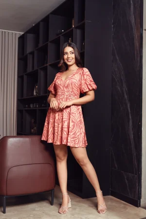 DSC03995-1000x1500 Coral Bloom Mini Dress