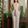 Taupe Belted Jumpsuit